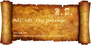 Mátéffy Dalibor névjegykártya